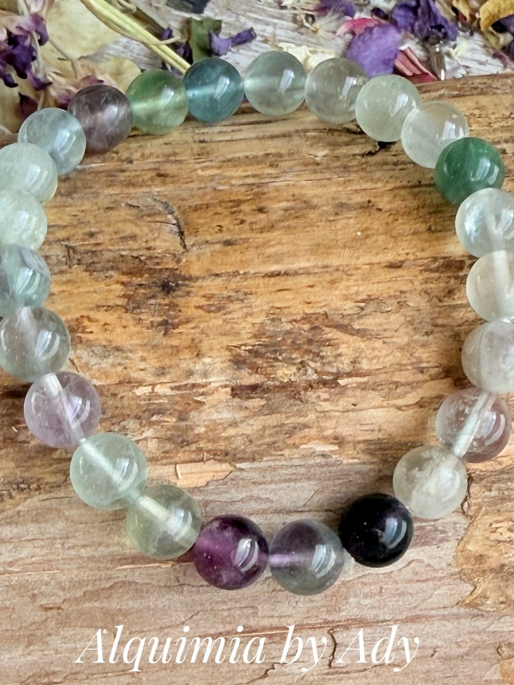 Boho + fluorite beaded bracelet + FALL + 8mm